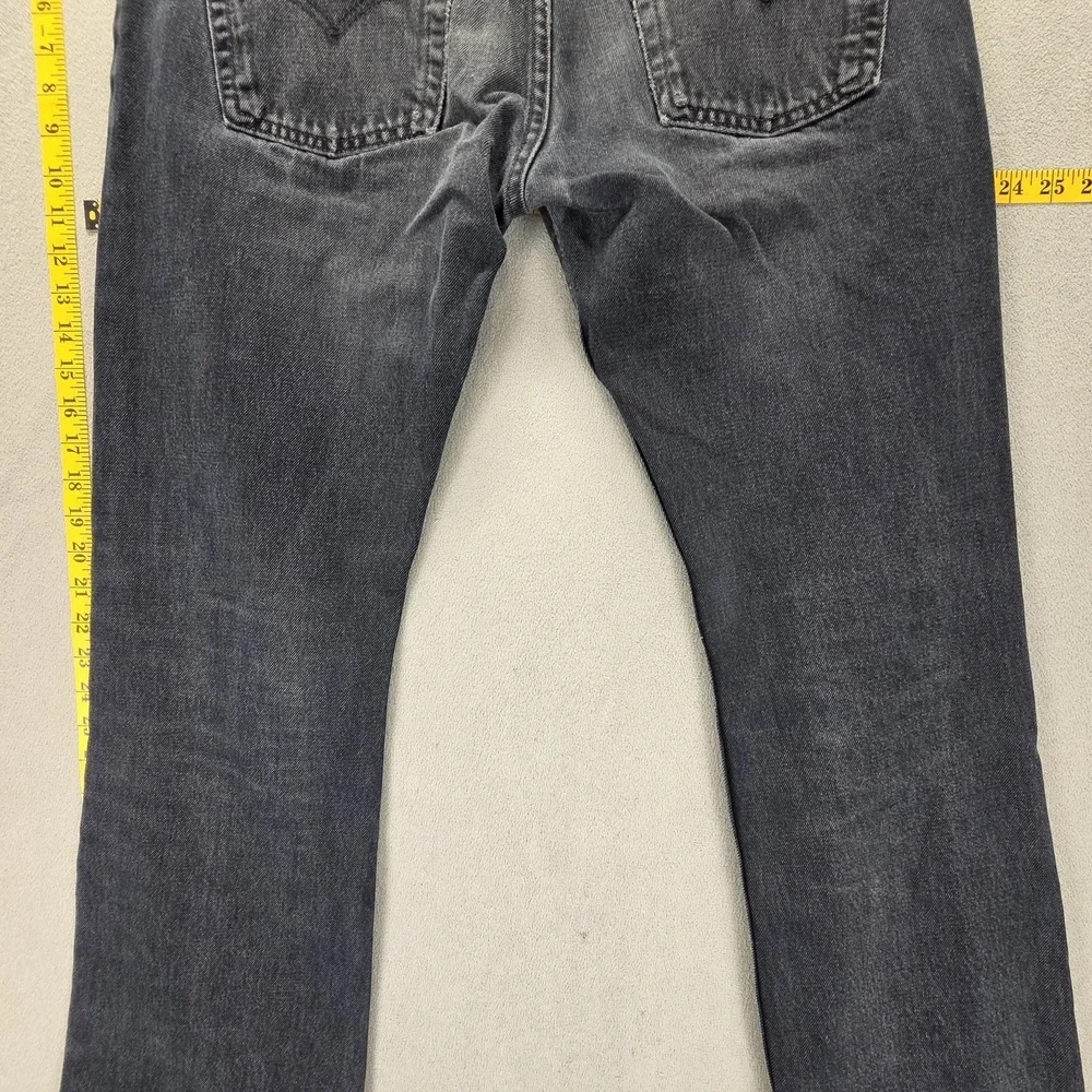 Levis 507 Jeans‎ Mens Black Dark Wash Straight Zip Fly Fits 32x32